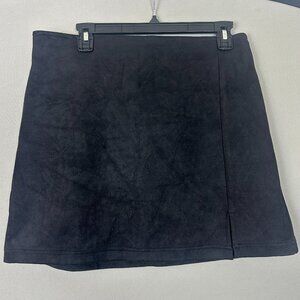 Black Faux Suede Mini Skirt